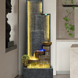 Modern Tiered Water Feature 62x42x170cm