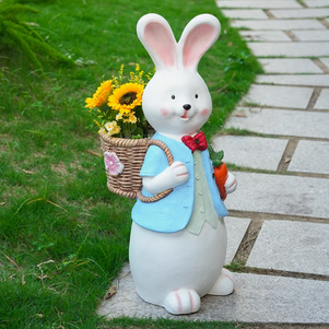 Cute Bunny father planter carrying sunflower
