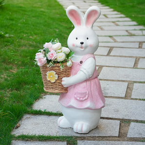 cute pink Bunny Carrying Roses