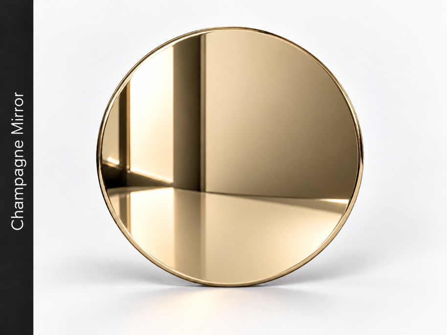 Champagne mirror PVD stainless steel panel with highly reflective finish