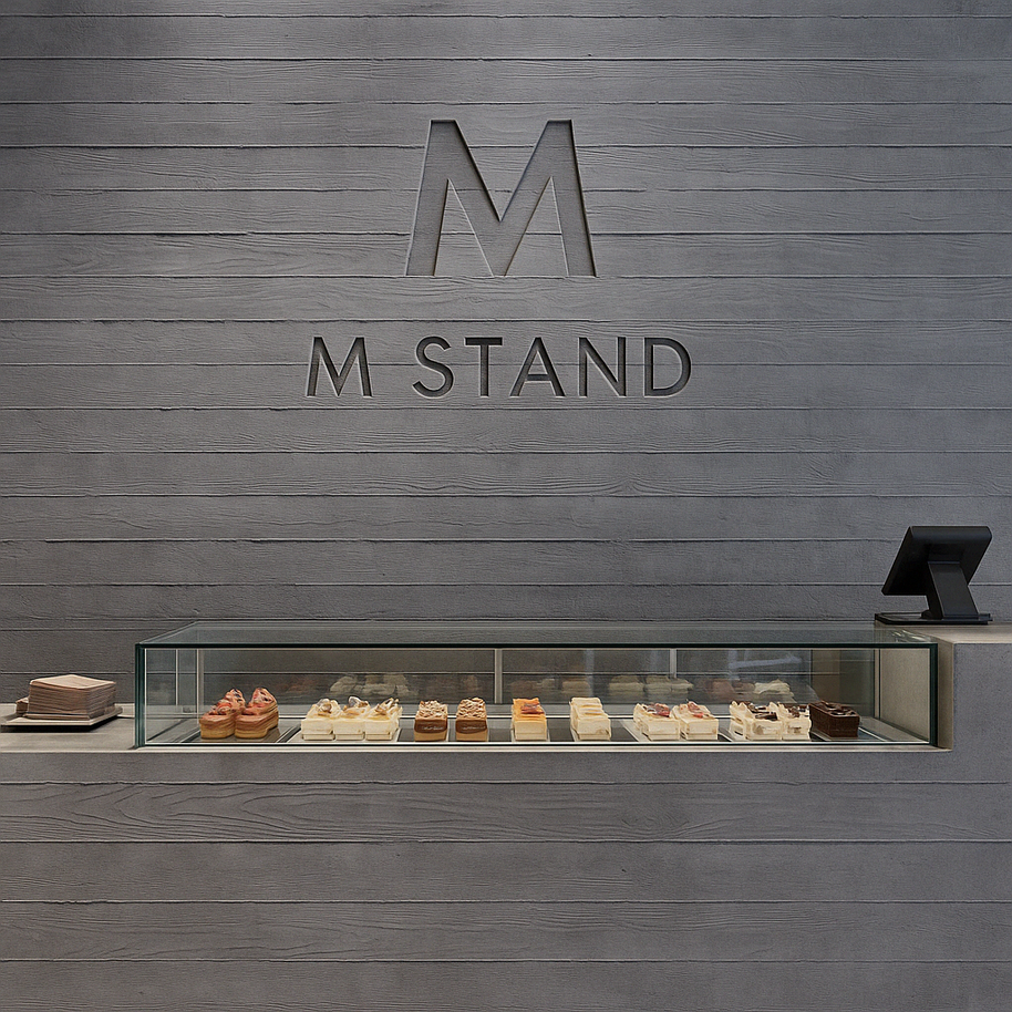concrete wall panel on retail space