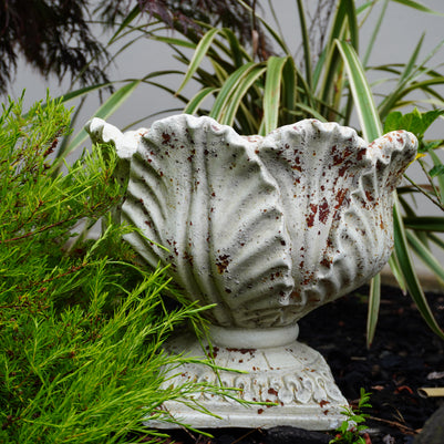 aged leaf urn