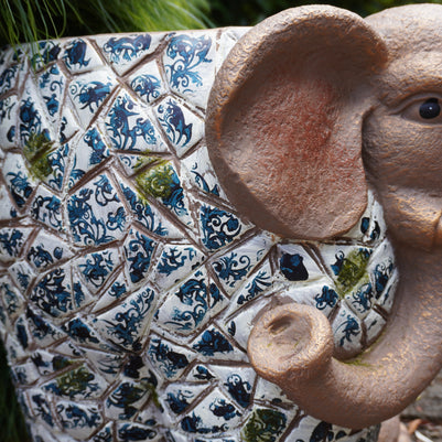 Golden Mosaic Elephant Pot