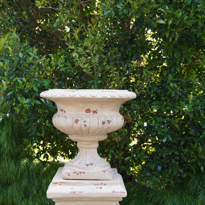 Aged Terracotta Classic Urn & Plinth
