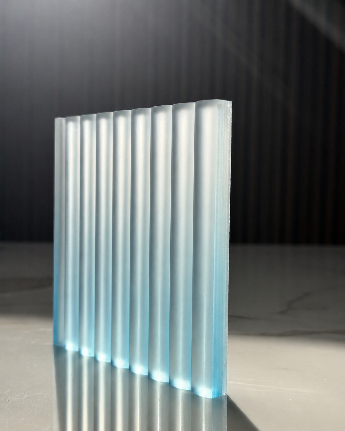 Flute_resin_panel_blue side view