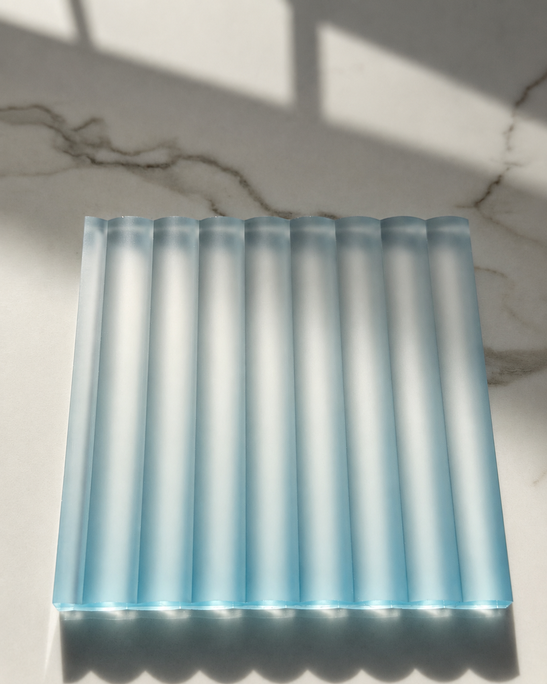 Flute resin panel blue top view