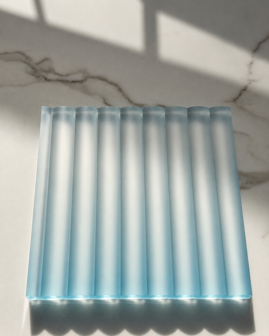 Flute resin panel blue top view