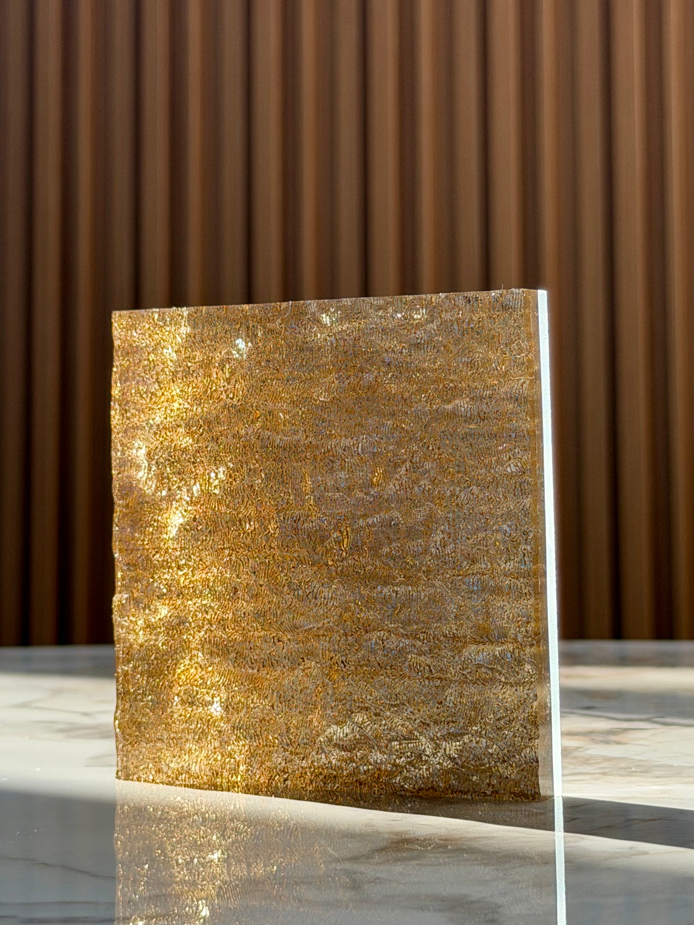 Gilded Mirror Mesh Resin Panel