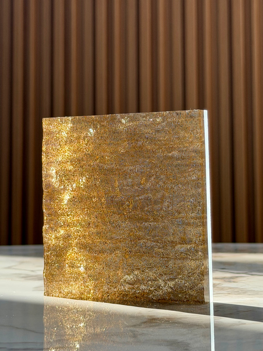 Gilded Mirror Mesh Resin Panel