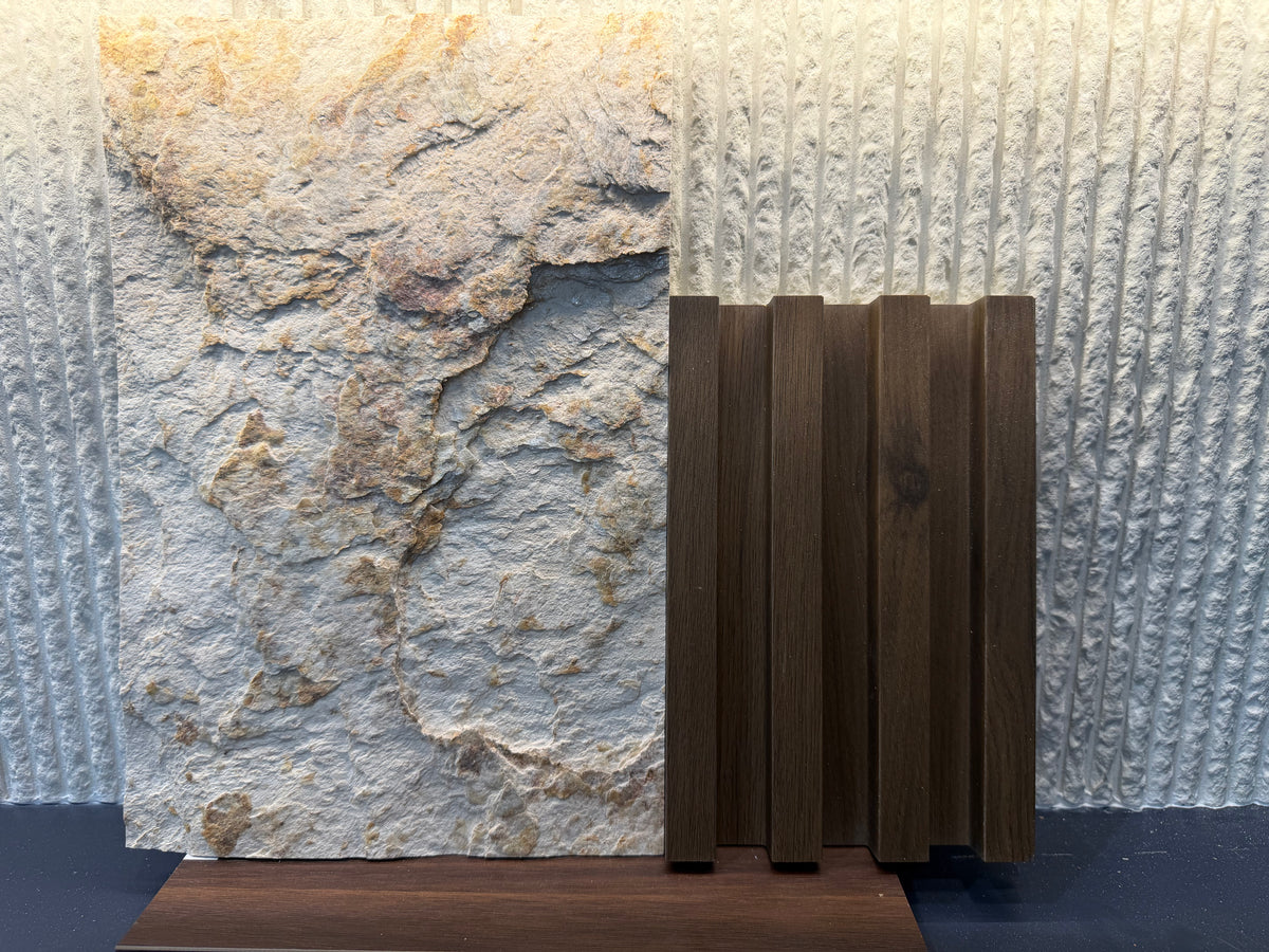 Warm Textured TV Feature Wall