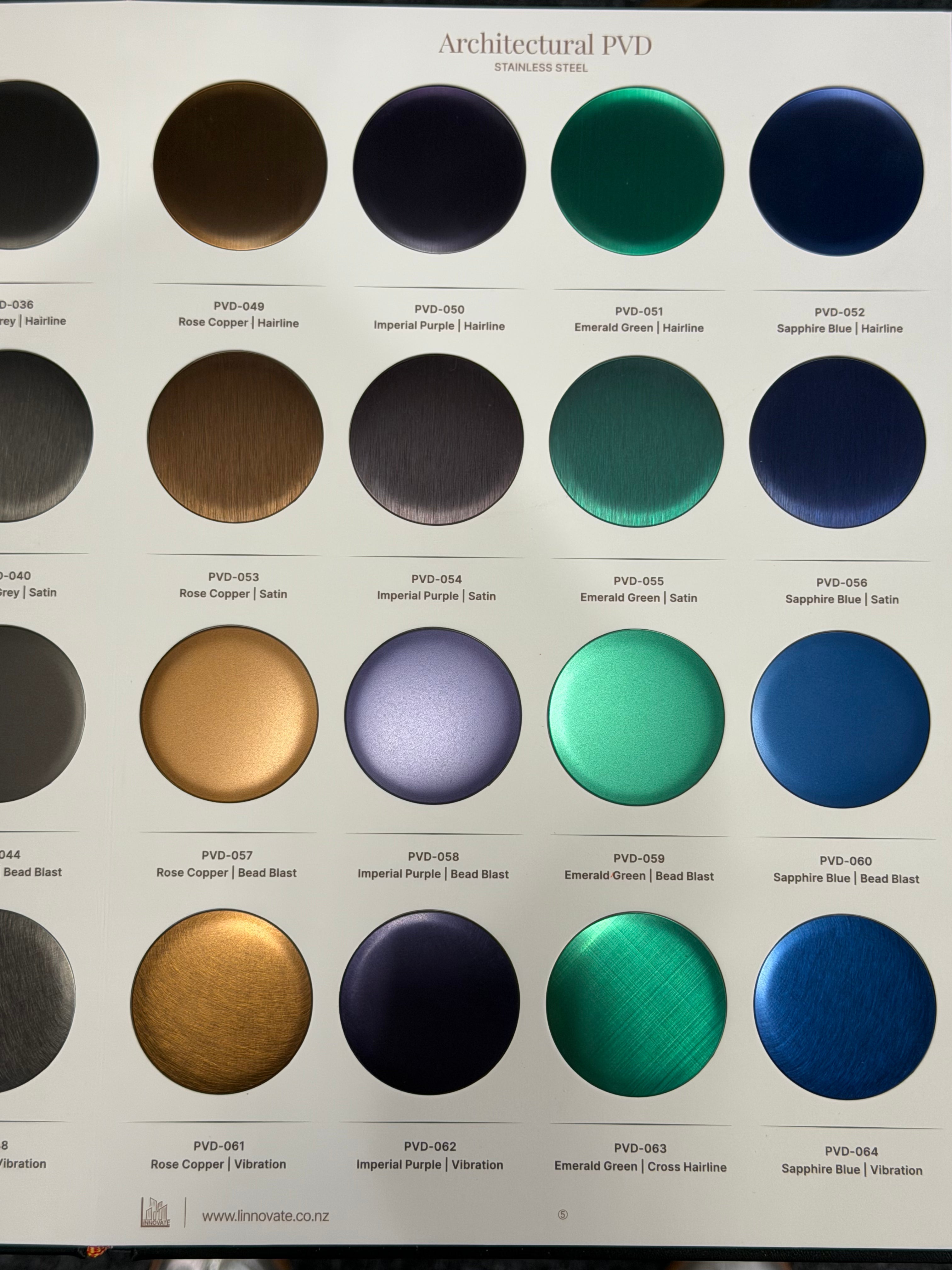Copper, Purple, Green, Blue Stainless