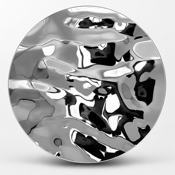 Large water ripple stainless steel panel with reflective textured finish