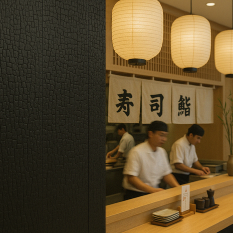 Shou Sugi Ban on japanese restaurant 
