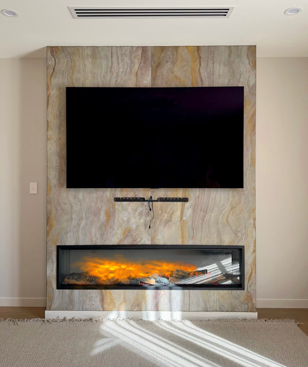 Slat Stone fireplace