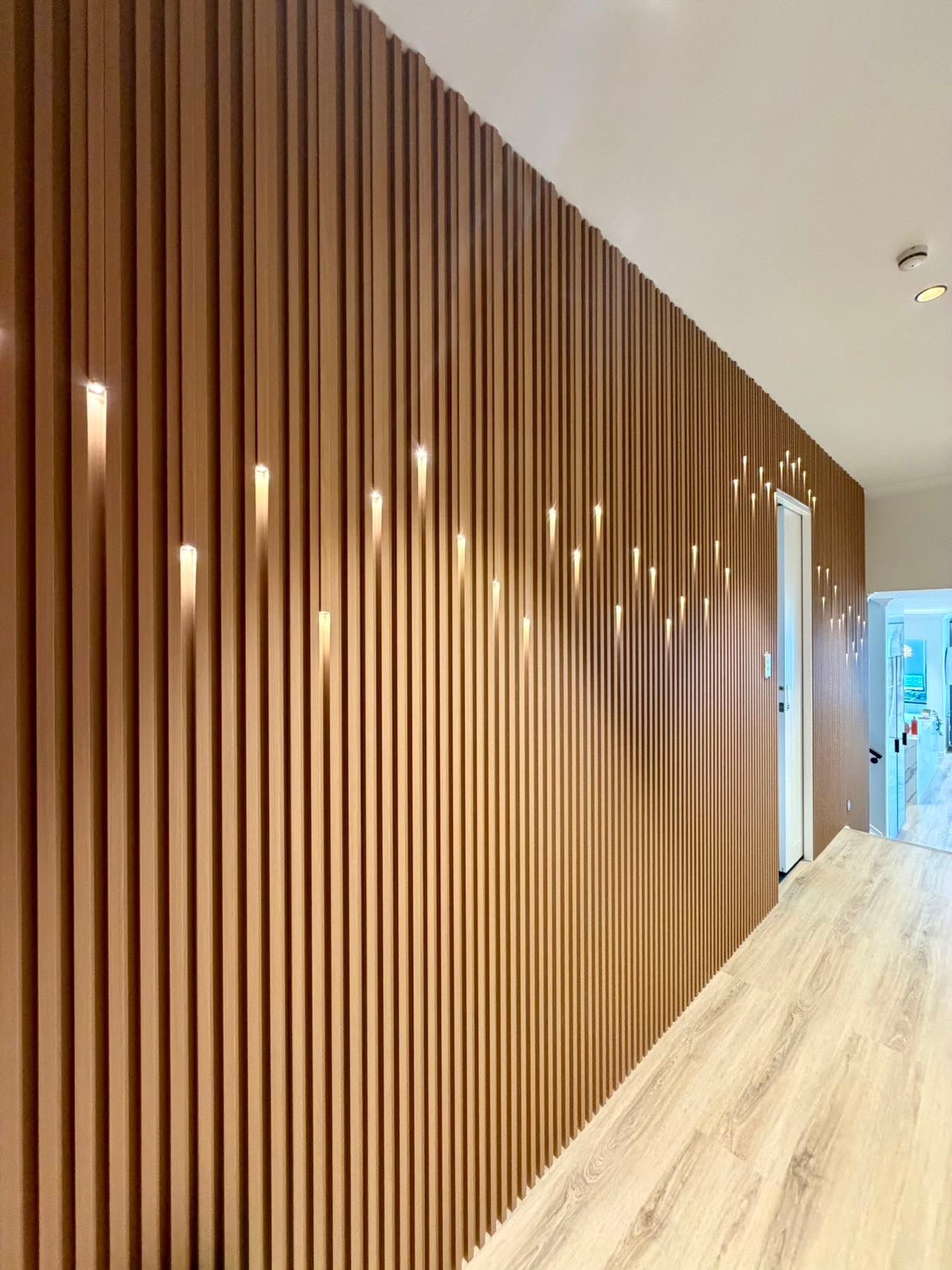 Slat panel feature wall