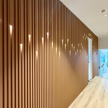 Slat panel feature wall