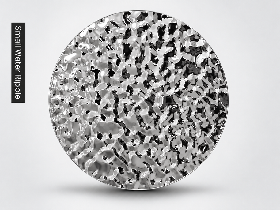 Small water ripple stainless steel panel with reflective textured finish