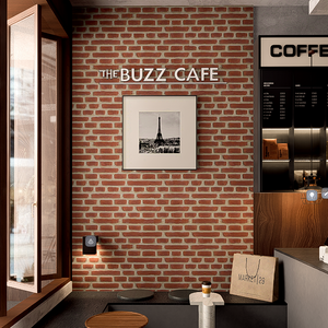 brick panel in cafe for shop fitout 