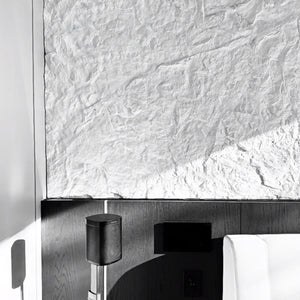 White structured rock panel for bedroom