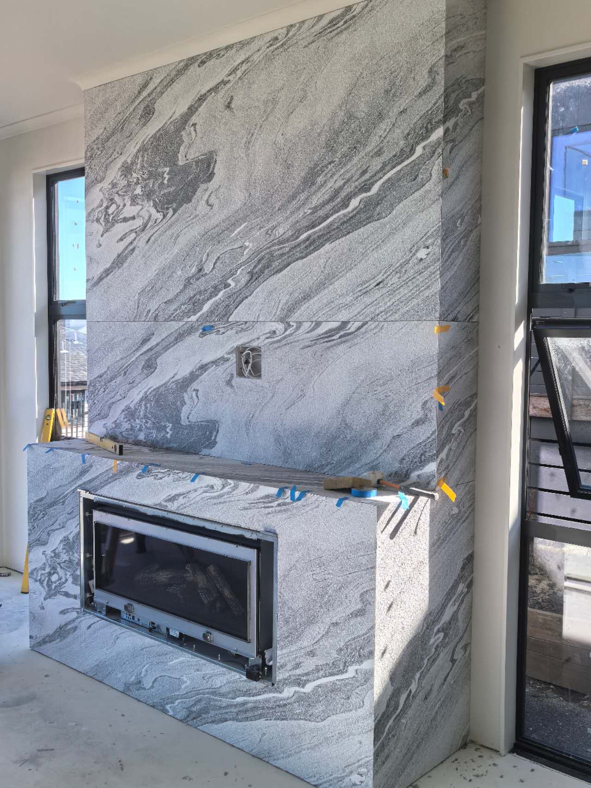 Veinrock White Marble Fireplace – Auckland