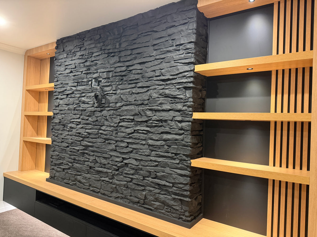 Stacked Stone TV Wall — Hamilton 