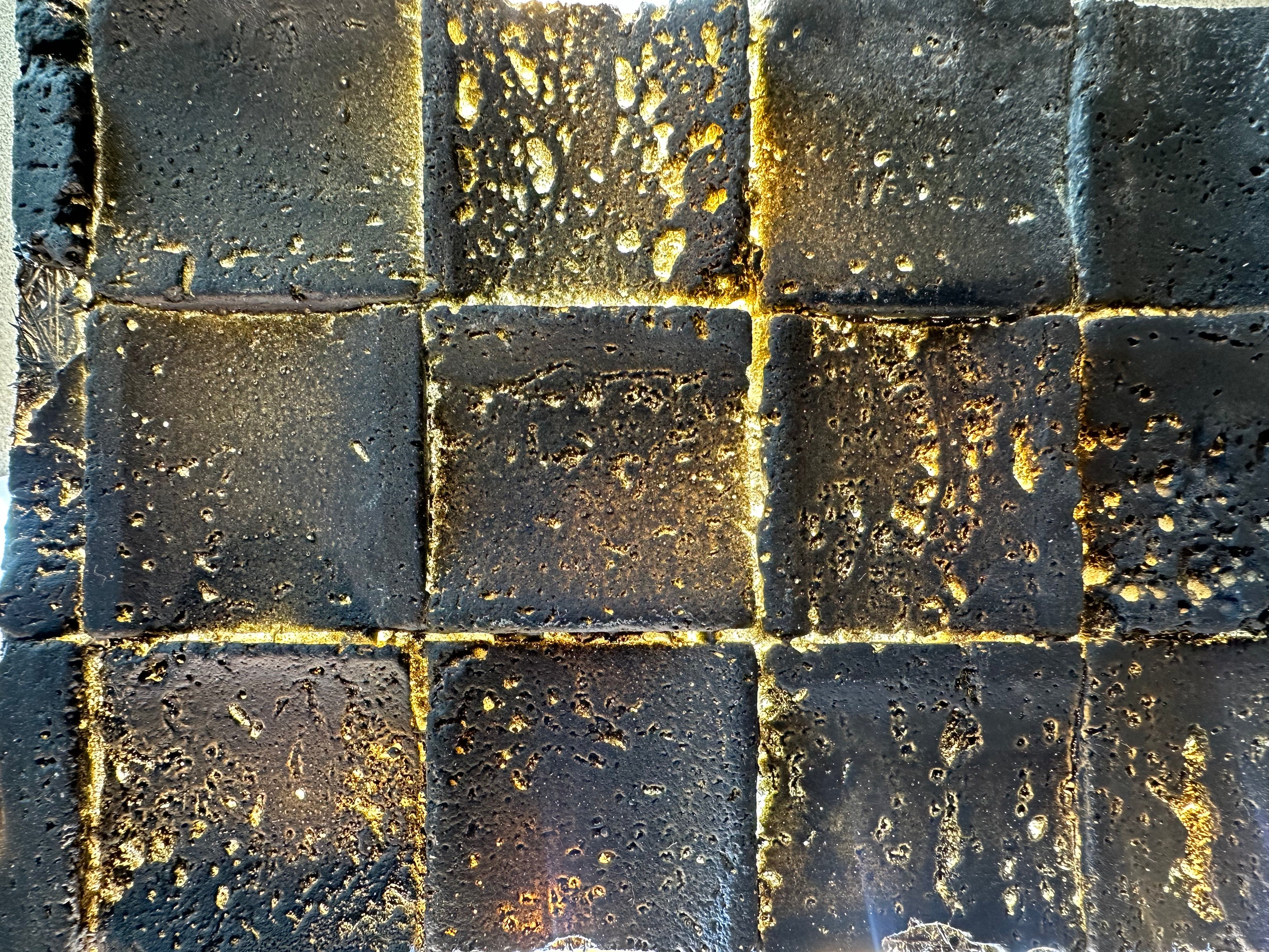 backlit mosaic in black