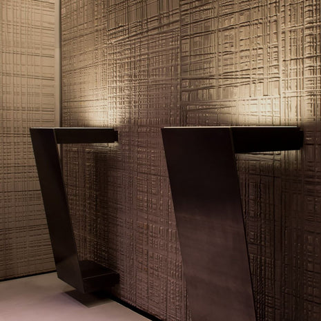 carved wood feature wall