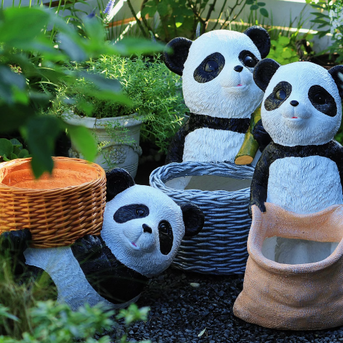 pandas holding planters
