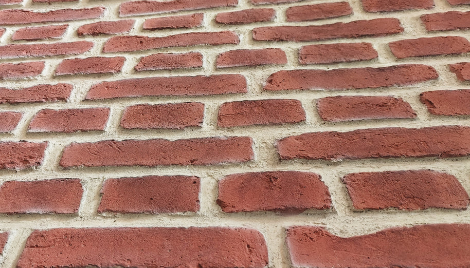 faux brick wall panel side picture
