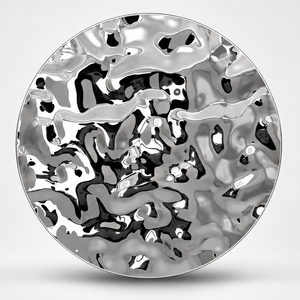 Medium water ripple stainless steel panel with reflective textured finish