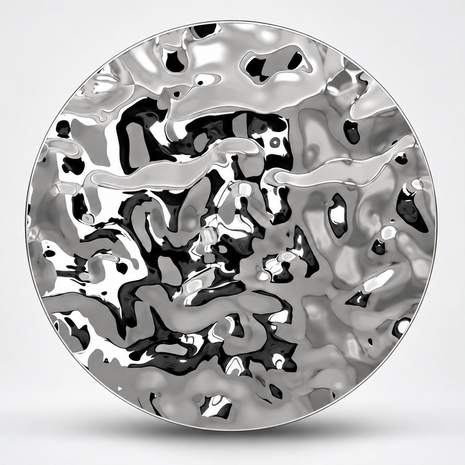 Medium water ripple stainless steel panel with reflective textured finish