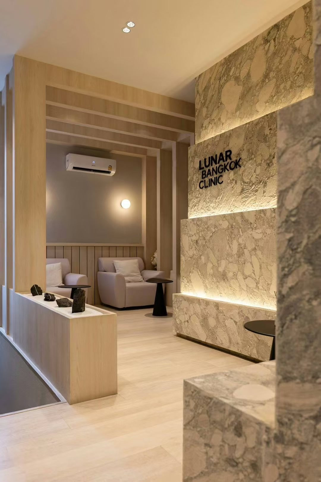clinic shop design using marble