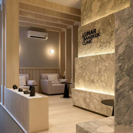 clinic shop design using marble