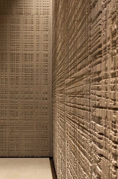 carved wood wall panel for retail space