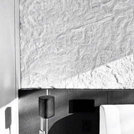 White structured rock panel for bedroom