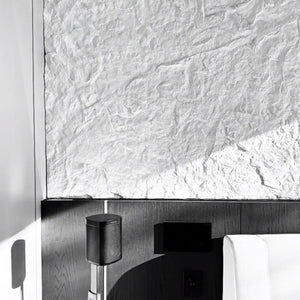 White structured rock panel for bedroom